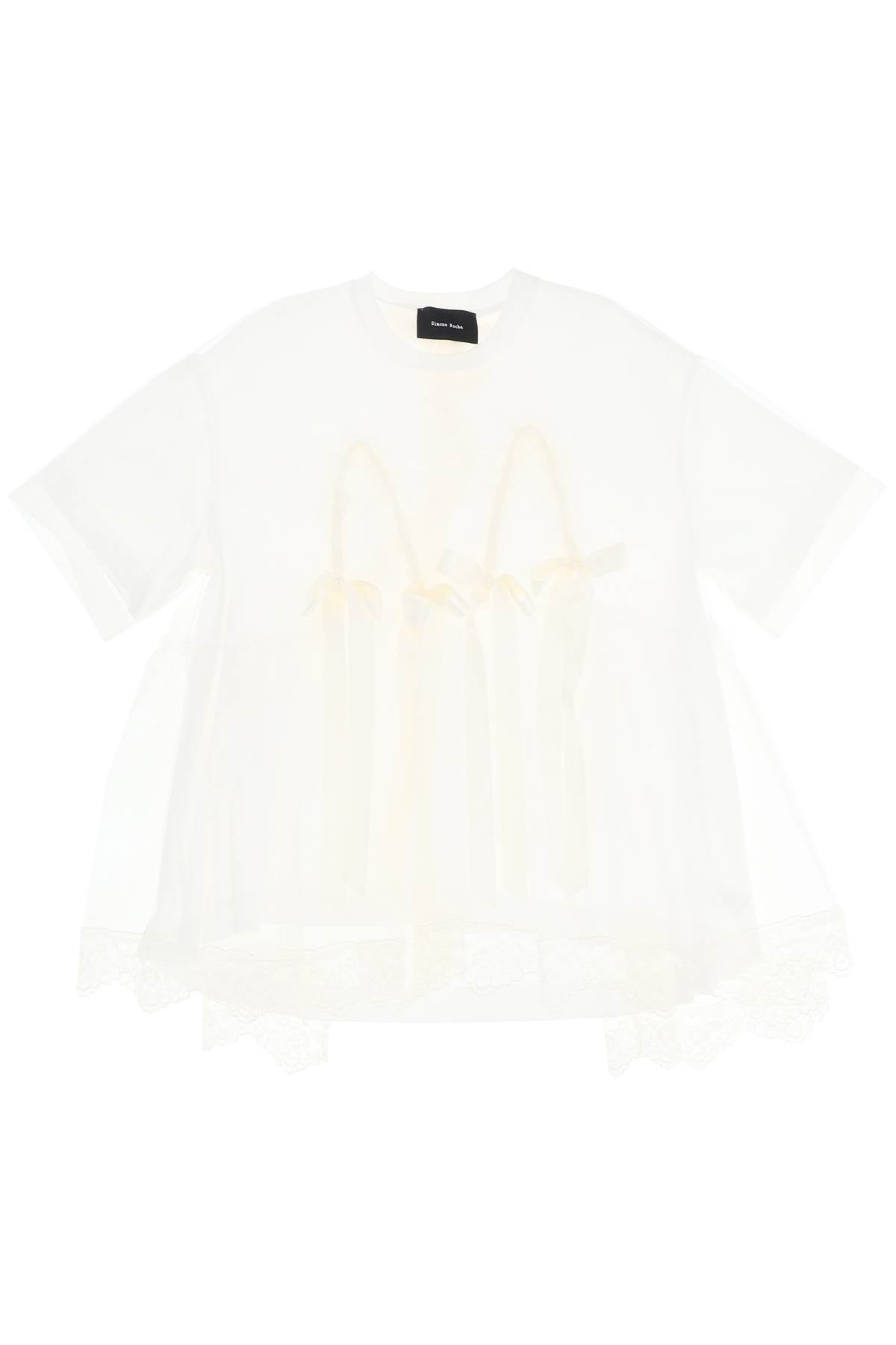 Simone Rocha Simone rocha tulle top with lace and bows