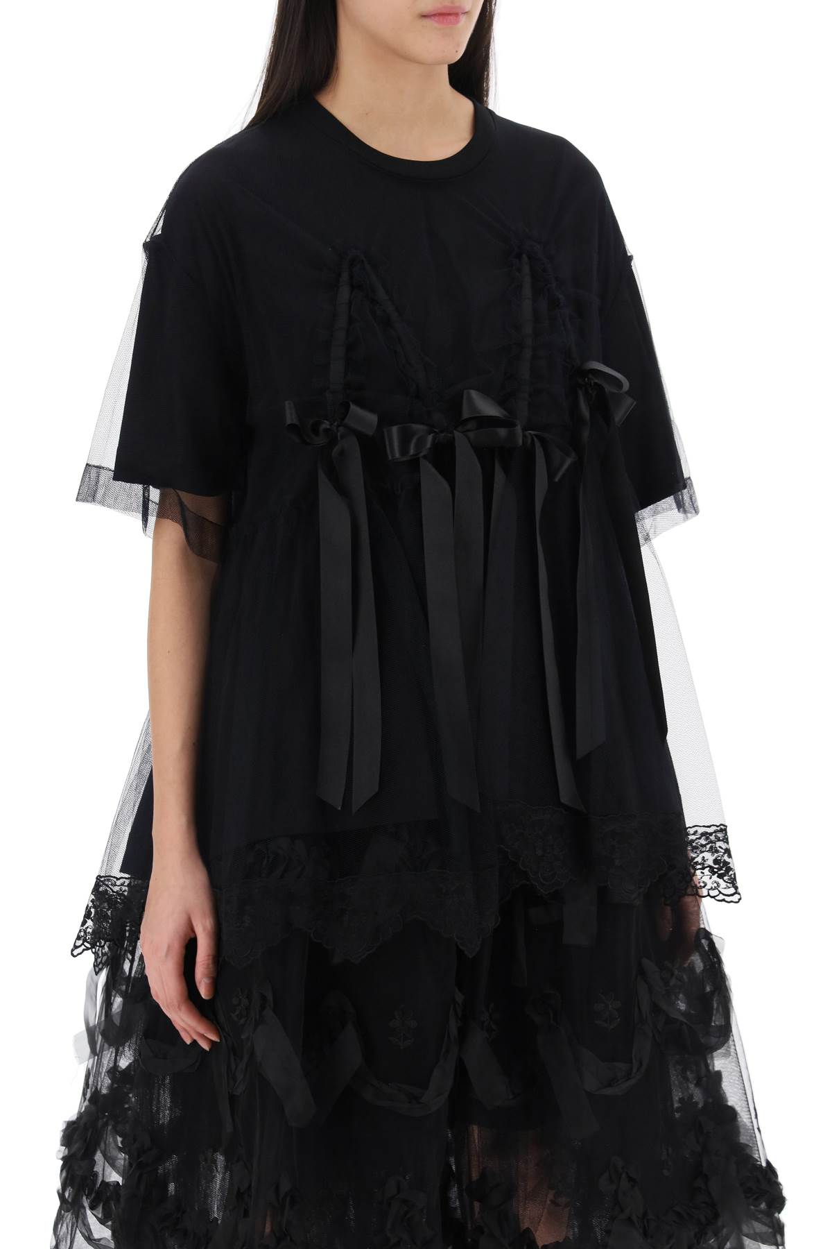 Simone Rocha Simone rocha tulle top with lace and bows