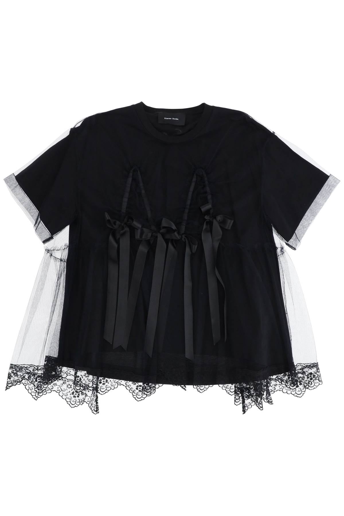 Simone Rocha Simone rocha tulle top with lace and bows