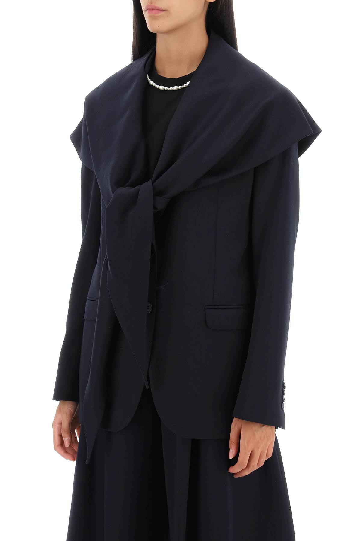 Simone Rocha Simone rocha single-breasted blazer with scarf insert