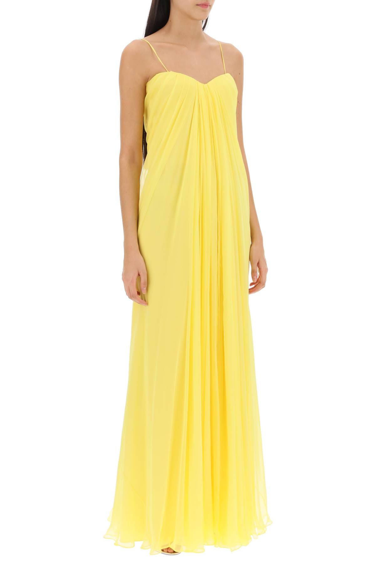 Alexander Mcqueen Alexander mcqueen silk chiffon bustier gown