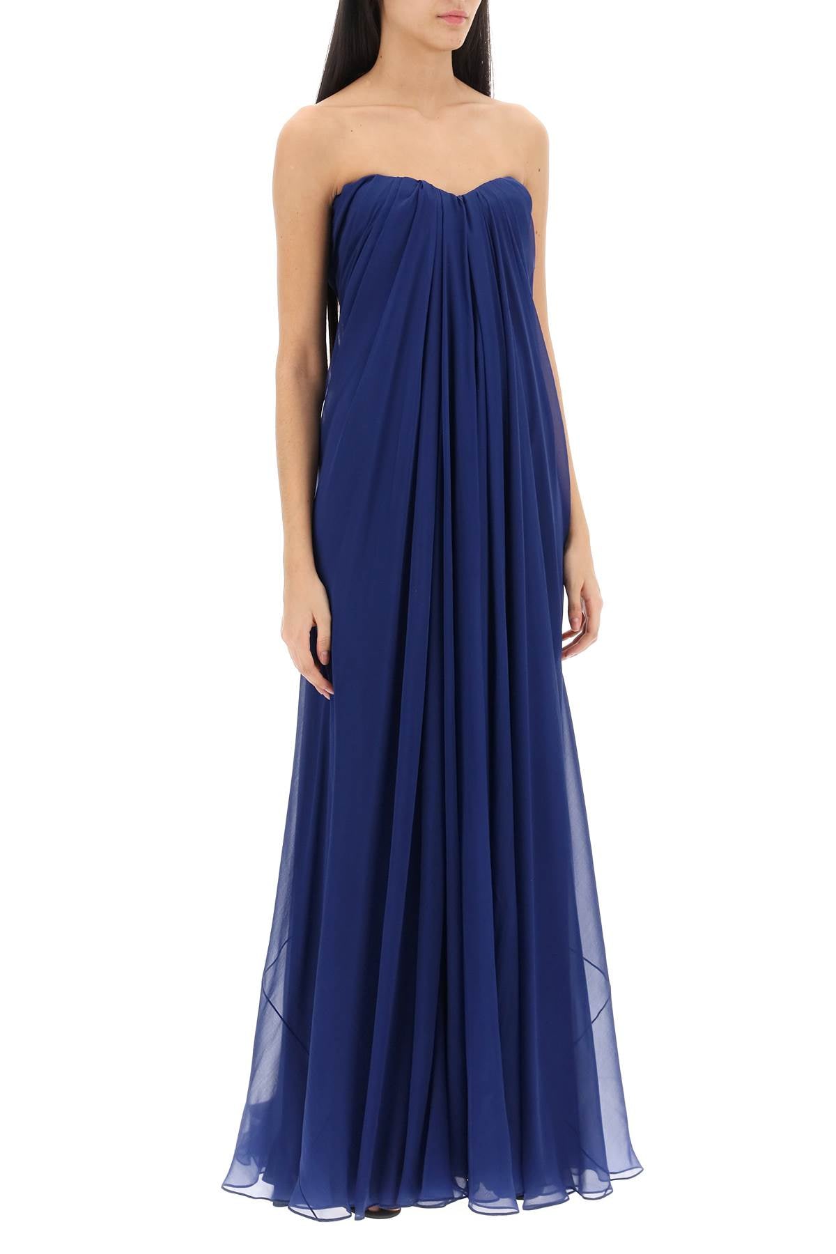 Alexander Mcqueen Alexander mcqueen silk chiffon bustier gown