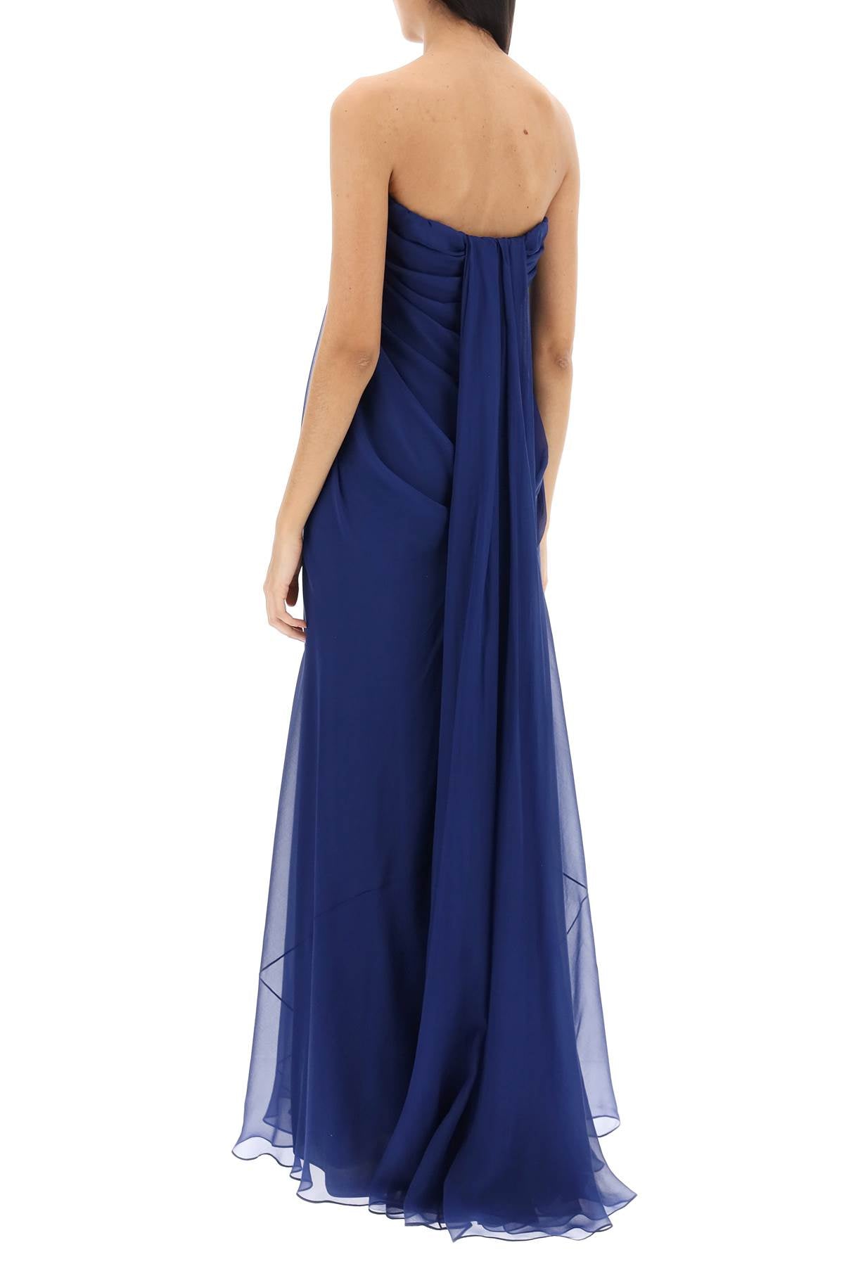 Alexander Mcqueen Alexander mcqueen silk chiffon bustier gown