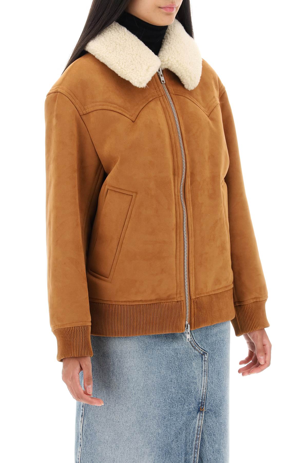 Stand Studio Stand studio lillee eco-shearling bomber jacket