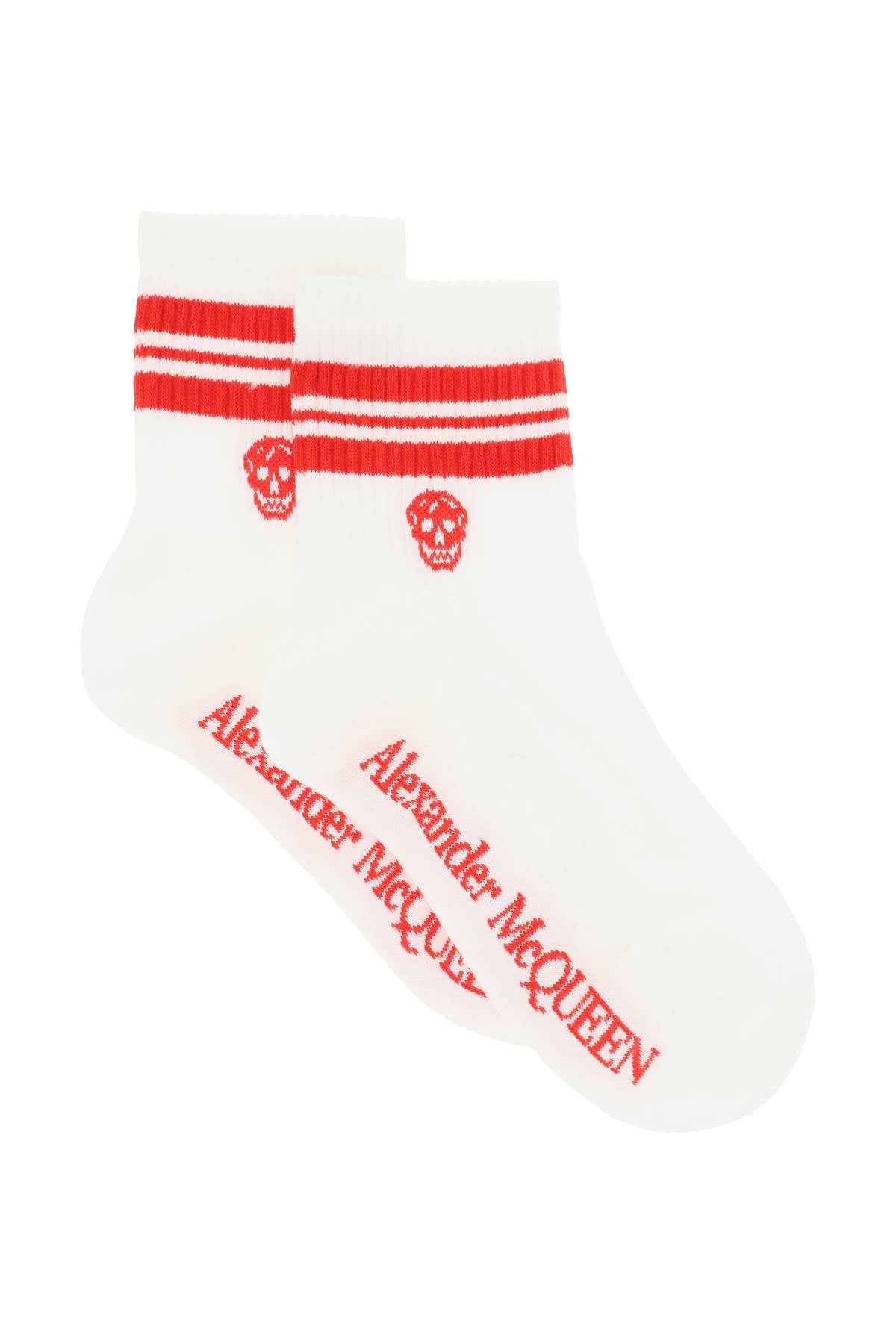 Alexander Mcqueen Alexander mcqueen stripe skull sports socks