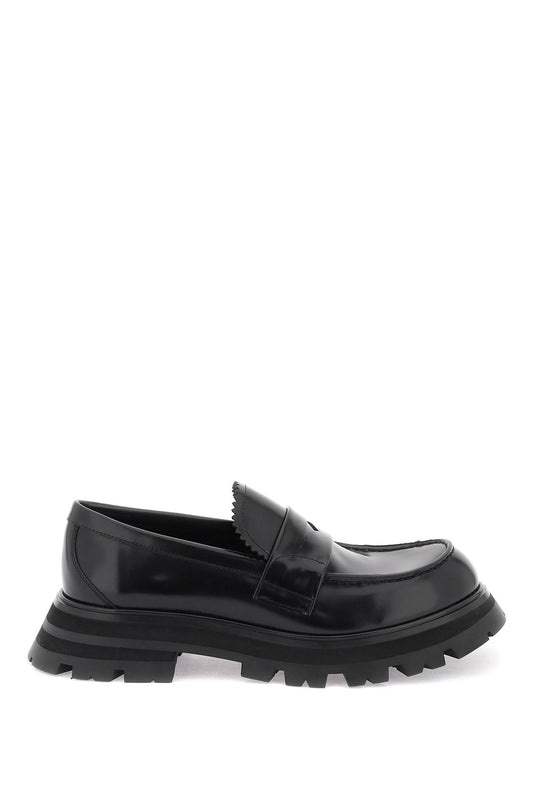 Alexander Mcqueen Alexander mcqueen brushed leather wander loafers