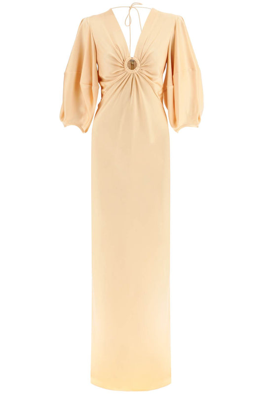 Stella McCartney Stella mccartney satin maxi dress with cut-out ring detail