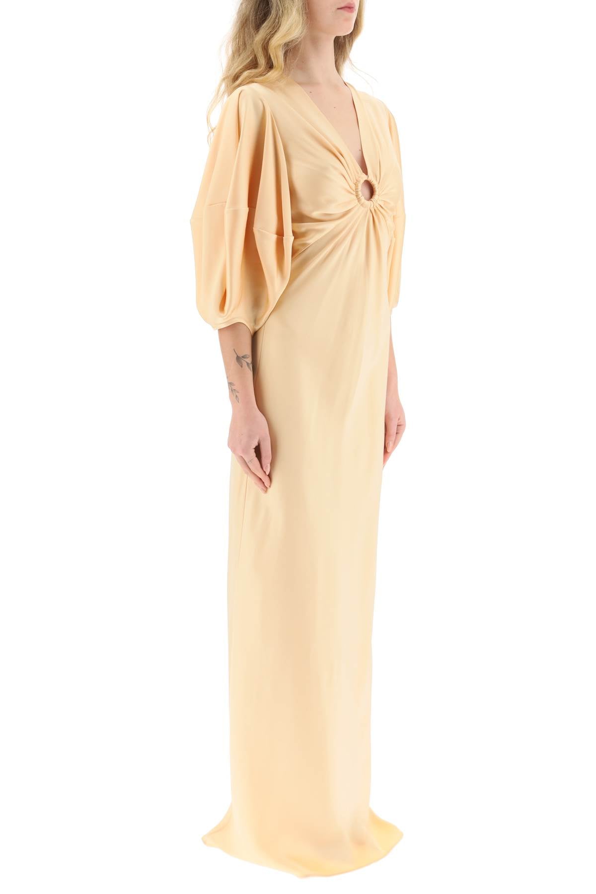 Stella McCartney Stella mccartney satin maxi dress with cut-out ring detail