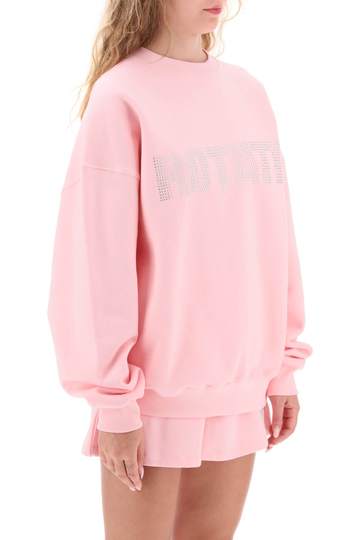 Rotate Rotate crew-neck sweatshirt with rhinestone-studded maxi logo