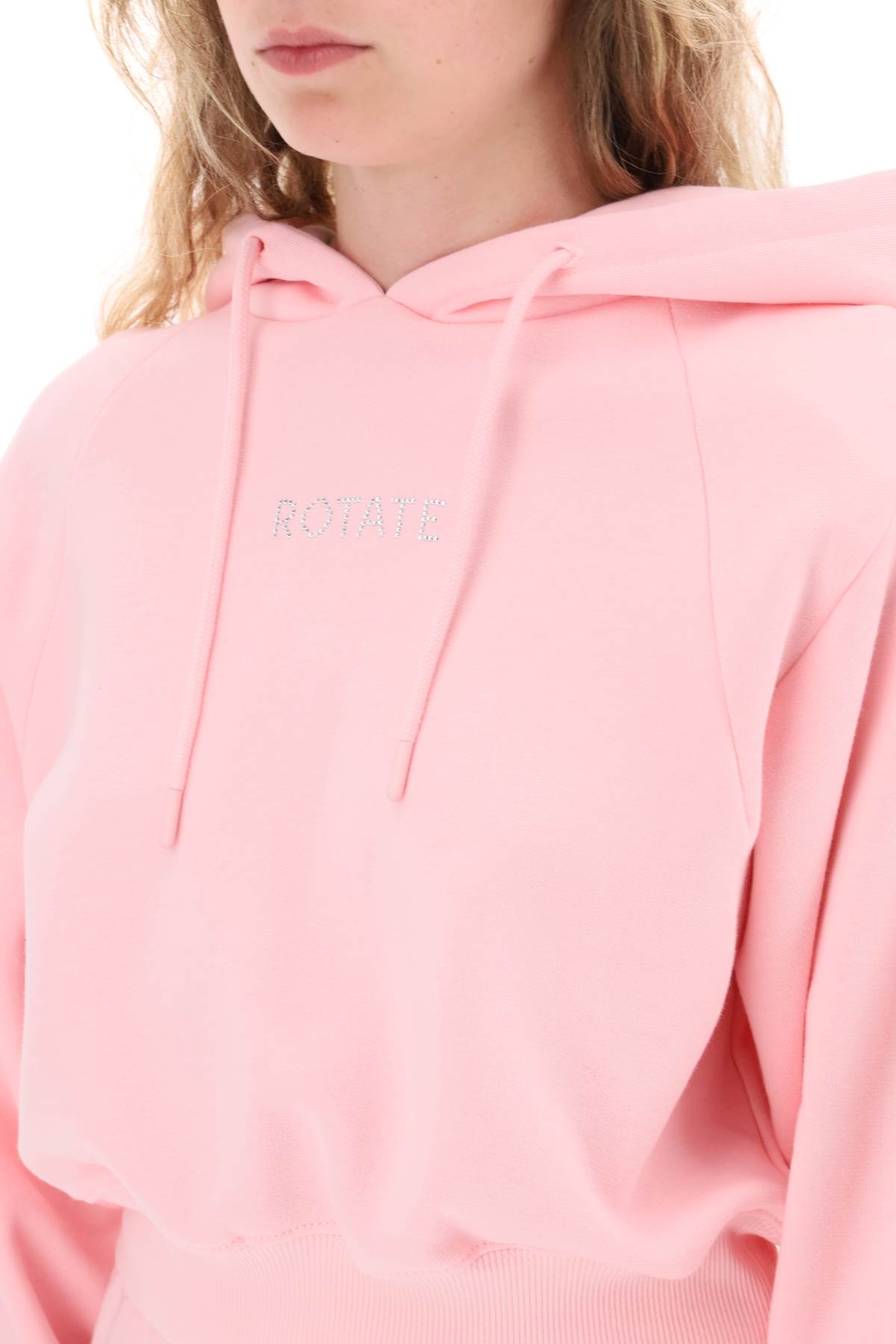 Rotate Rotate cropped hoodie with rhinestone-studded logo