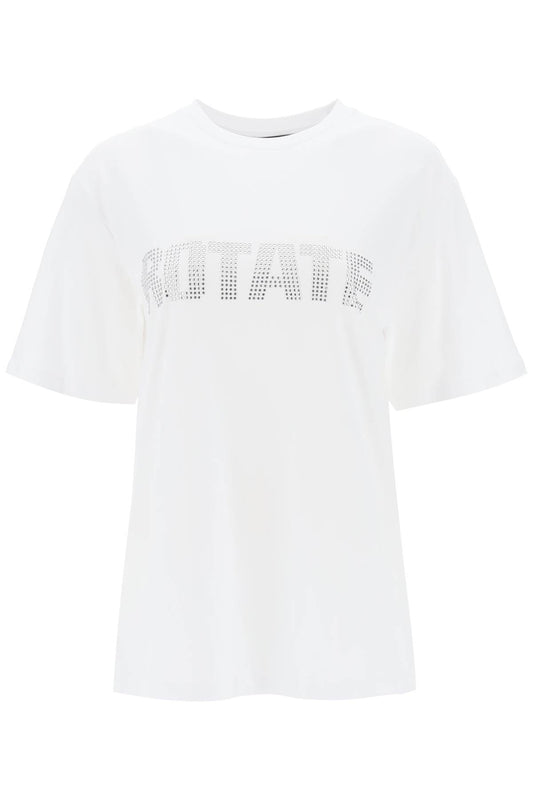 Rotate Rotate crew-neck t-shirt with crystal logo