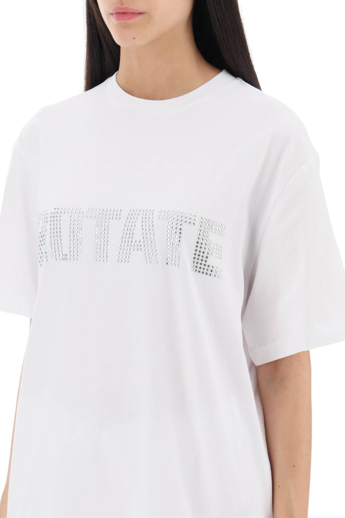 Rotate Rotate crew-neck t-shirt with crystal logo