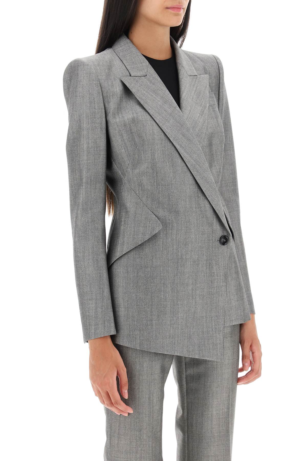 Alexander Mcqueen Alexander mcqueen drop hem salt and pepper jacket