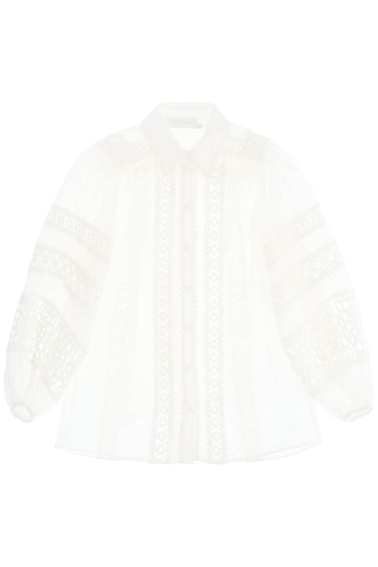 Zimmermann Zimmermann 'devi spliced' blouse with crochet inserts