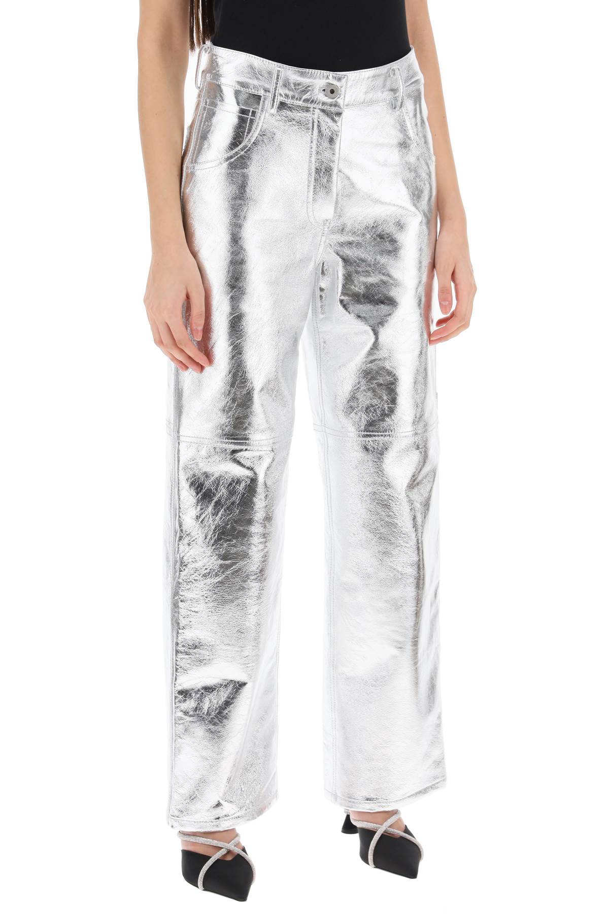 INTERIOR Interior sterling pants in laminated leather