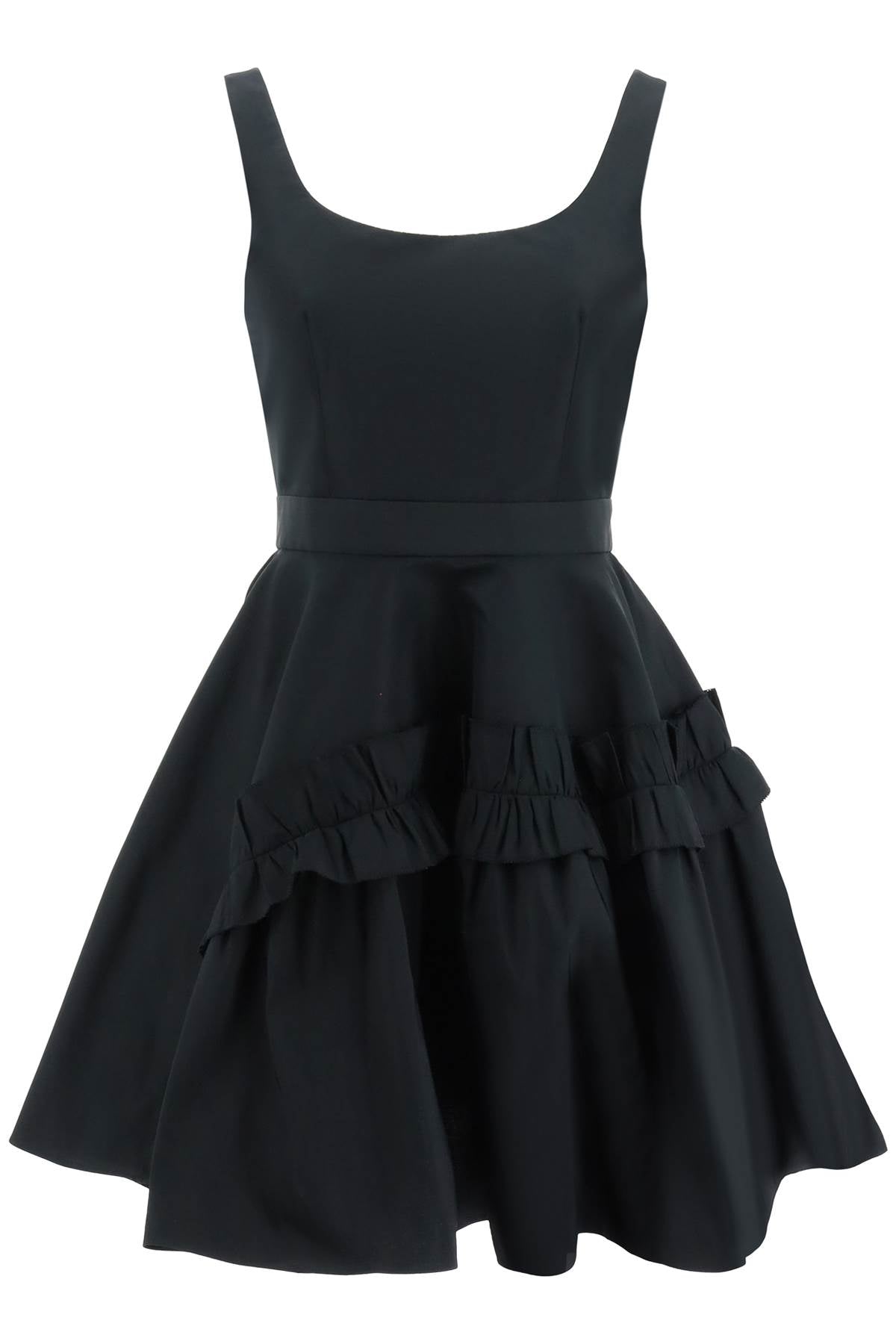 Alexander Mcqueen Alexander mcqueen mini faille dress with oversized ruffle