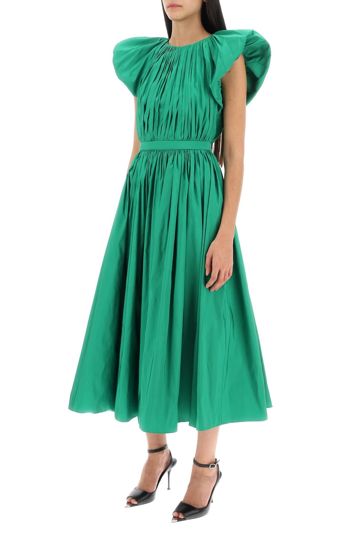 Alexander Mcqueen Alexander mcqueen pleated open back midi dress