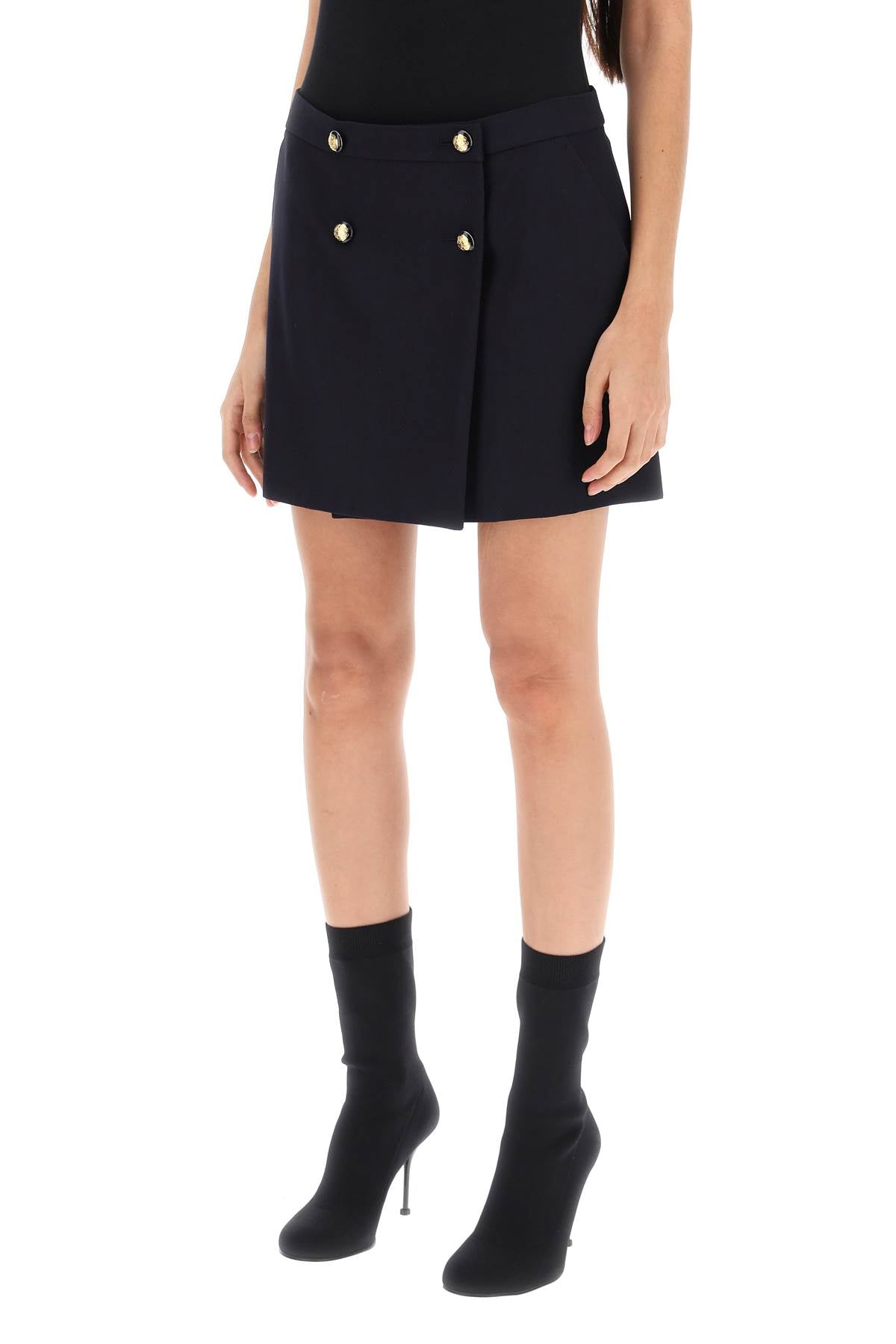 Alexander Mcqueen Alexander mcqueen mini wrap skirt with seal buttons