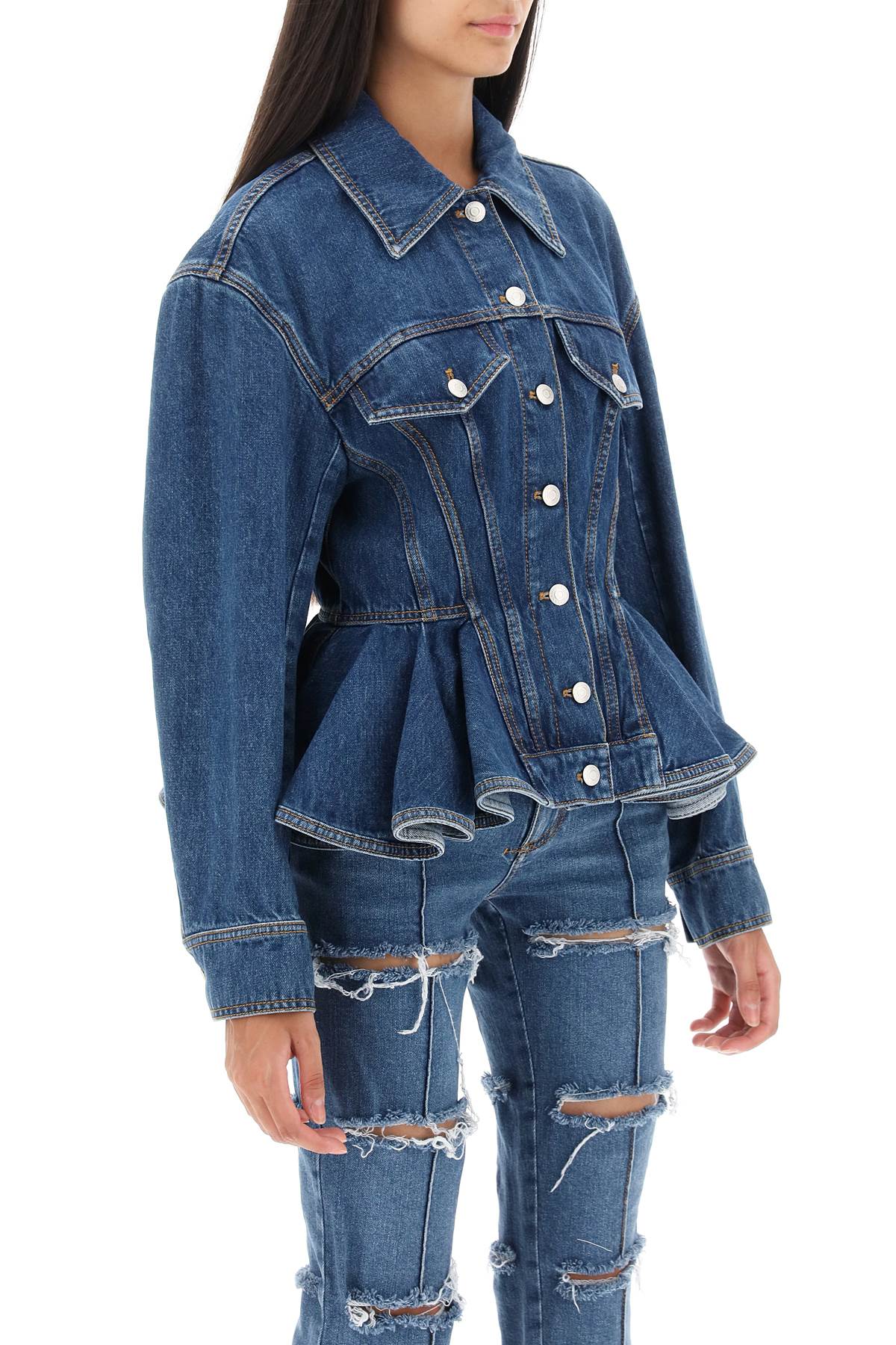 Alexander Mcqueen Alexander mcqueen denim peplum jacket