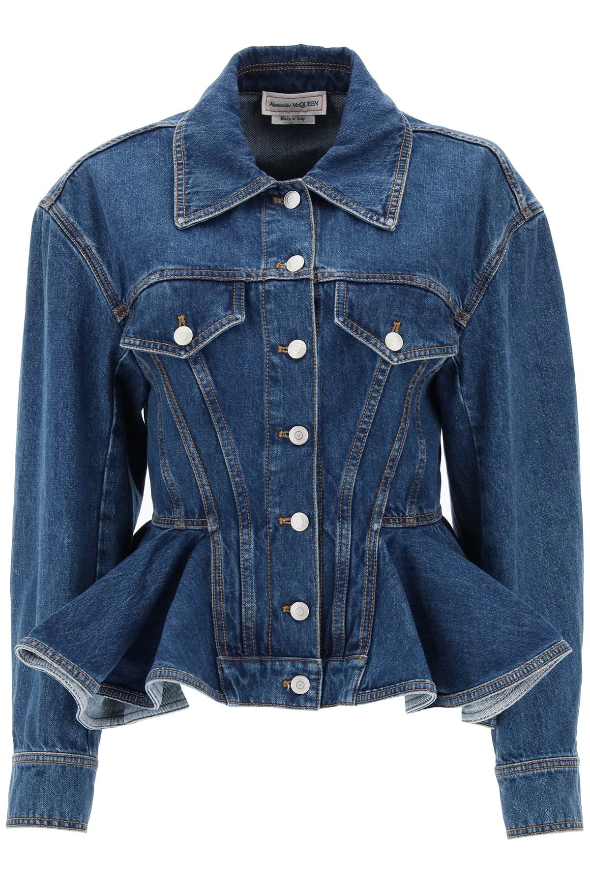 Alexander Mcqueen Alexander mcqueen denim peplum jacket