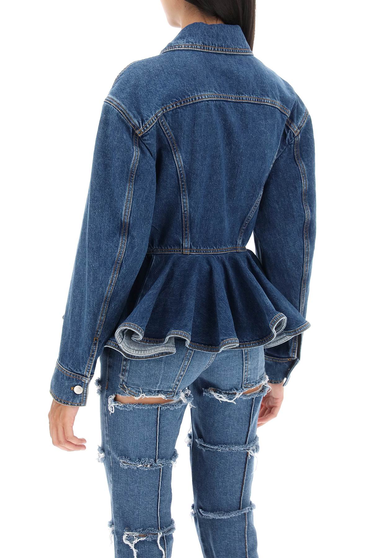 Alexander Mcqueen Alexander mcqueen denim peplum jacket