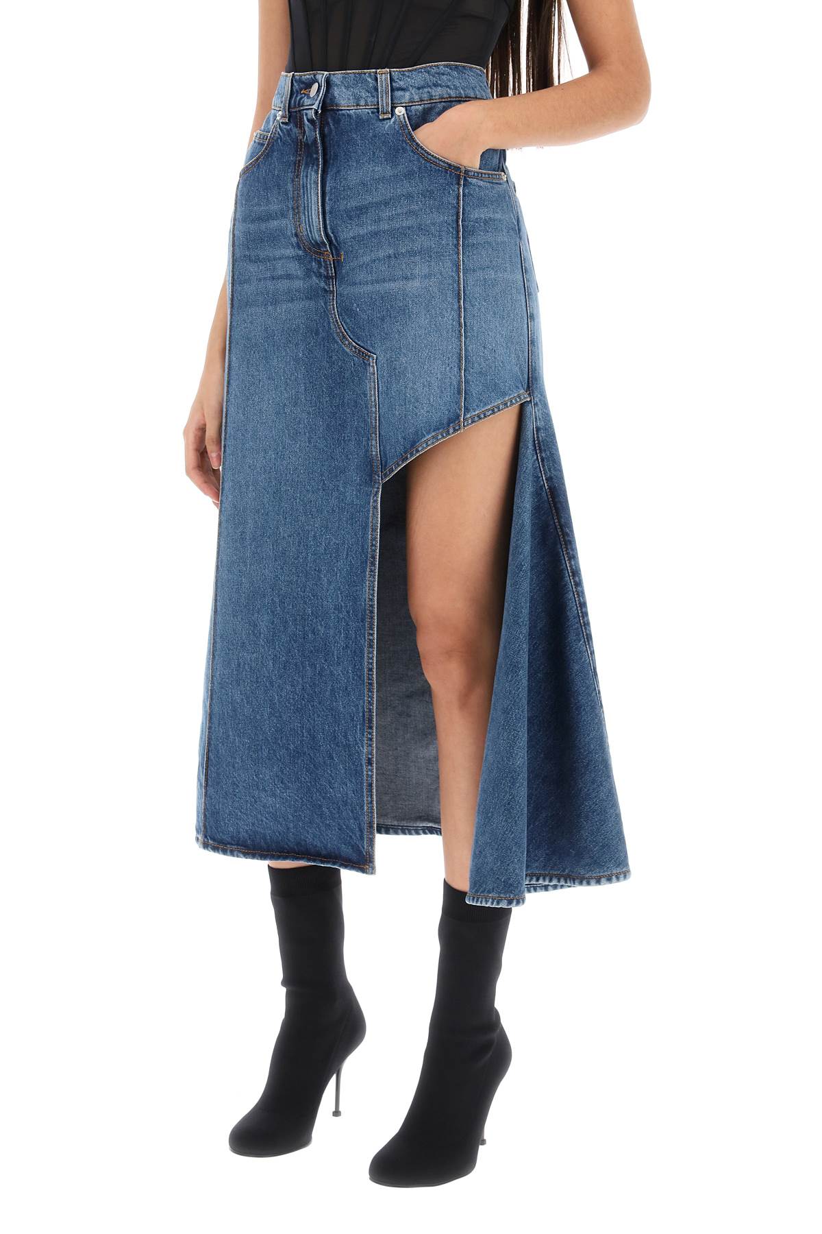 Alexander Mcqueen Alexander mcqueen denim skirt with cut out