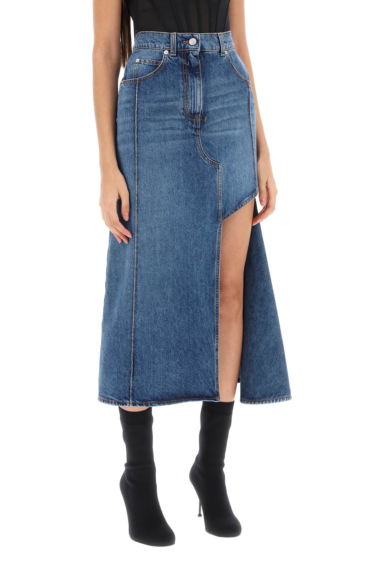 Alexander Mcqueen Alexander mcqueen denim skirt with cut out