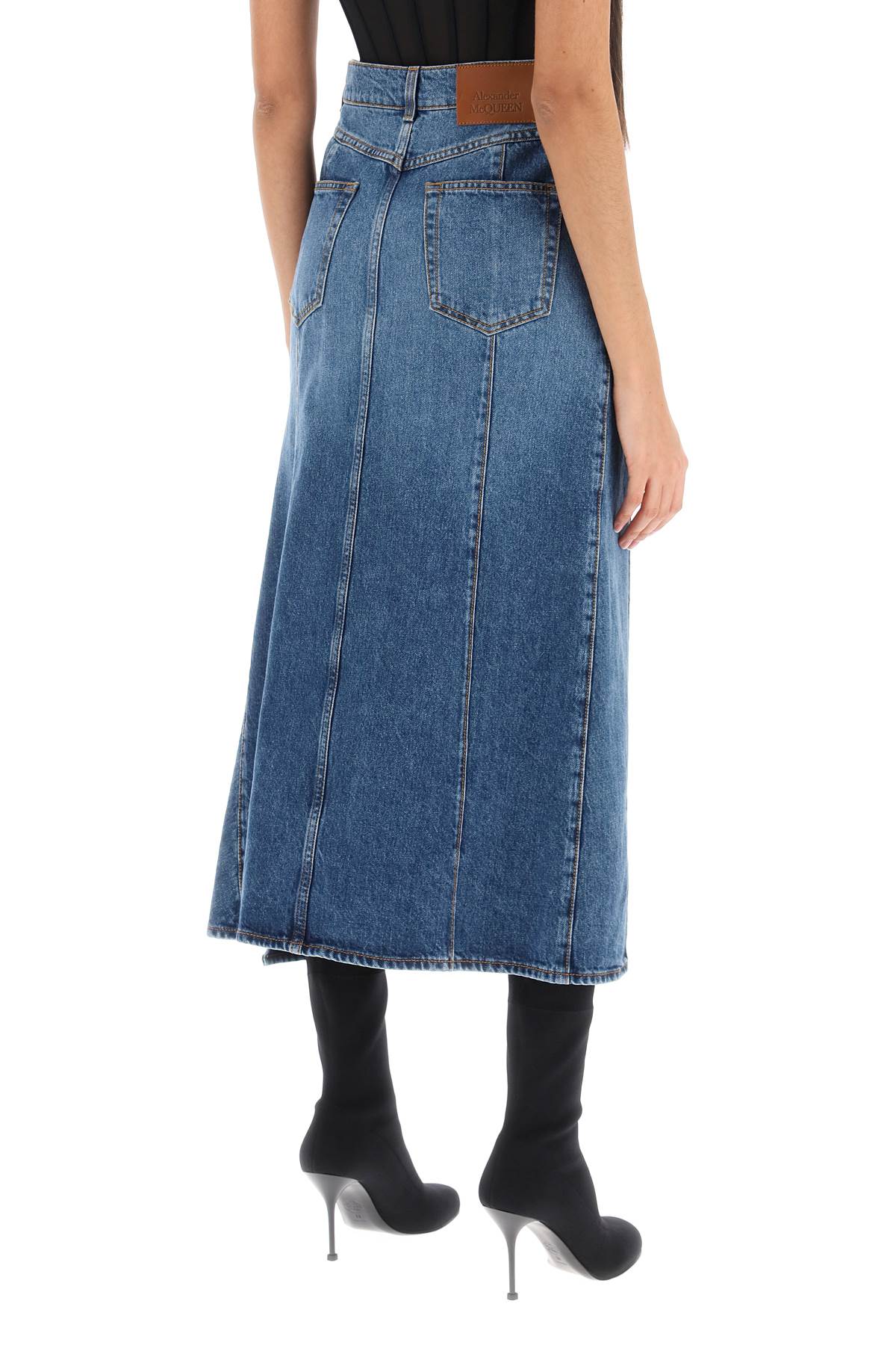 Alexander Mcqueen Alexander mcqueen denim skirt with cut out