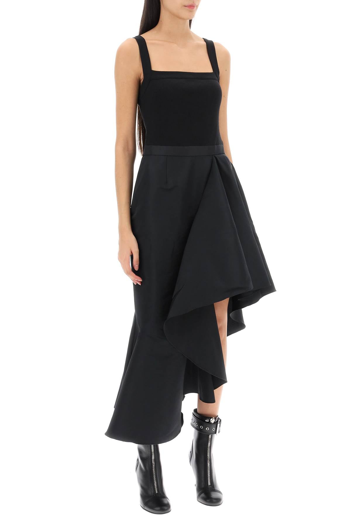 Alexander Mcqueen Alexander mcqueen asymmetric dress with maxi flounce