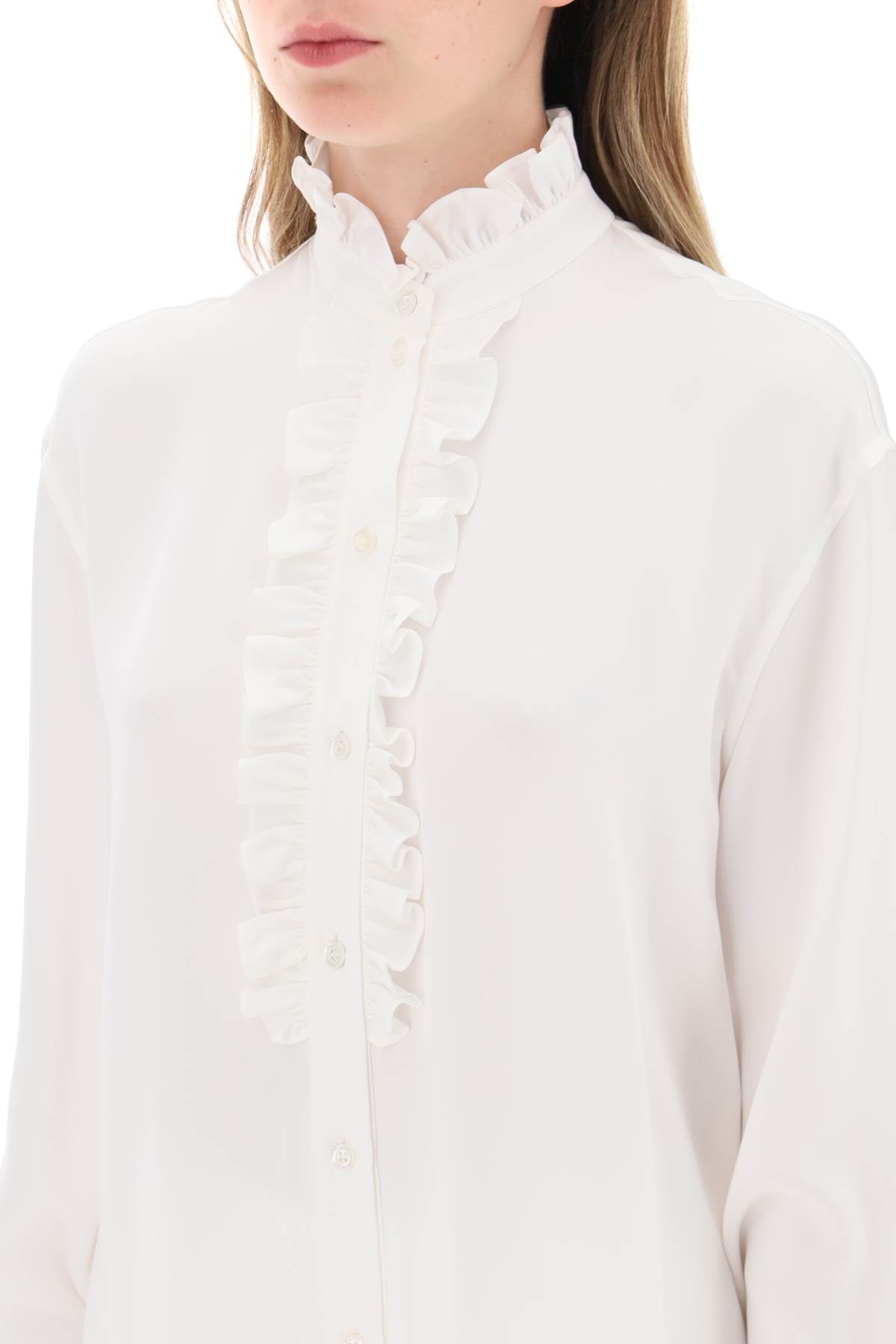 Alexander Mcqueen Alexander mcqueen silk satin shirt with ruffles