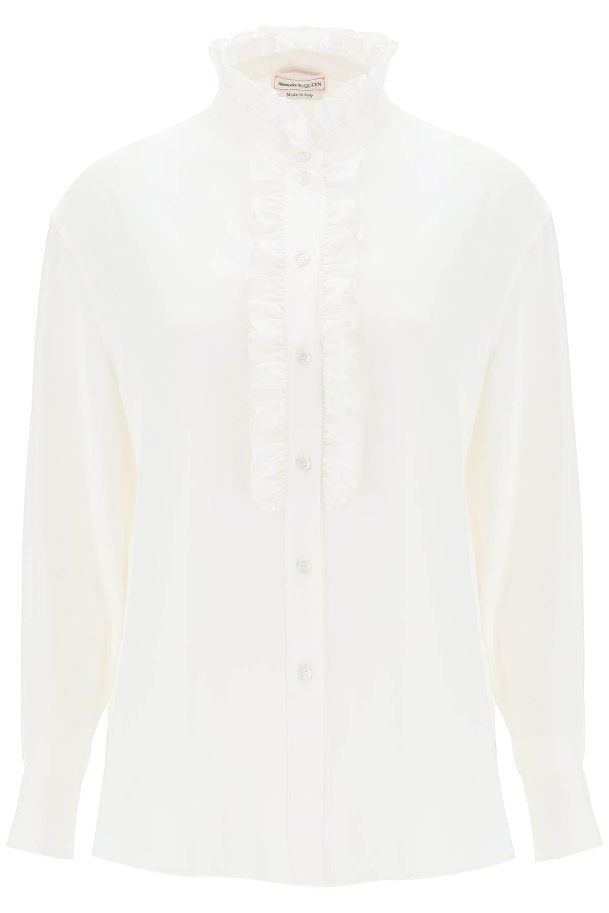 Alexander Mcqueen Alexander mcqueen silk satin shirt with ruffles