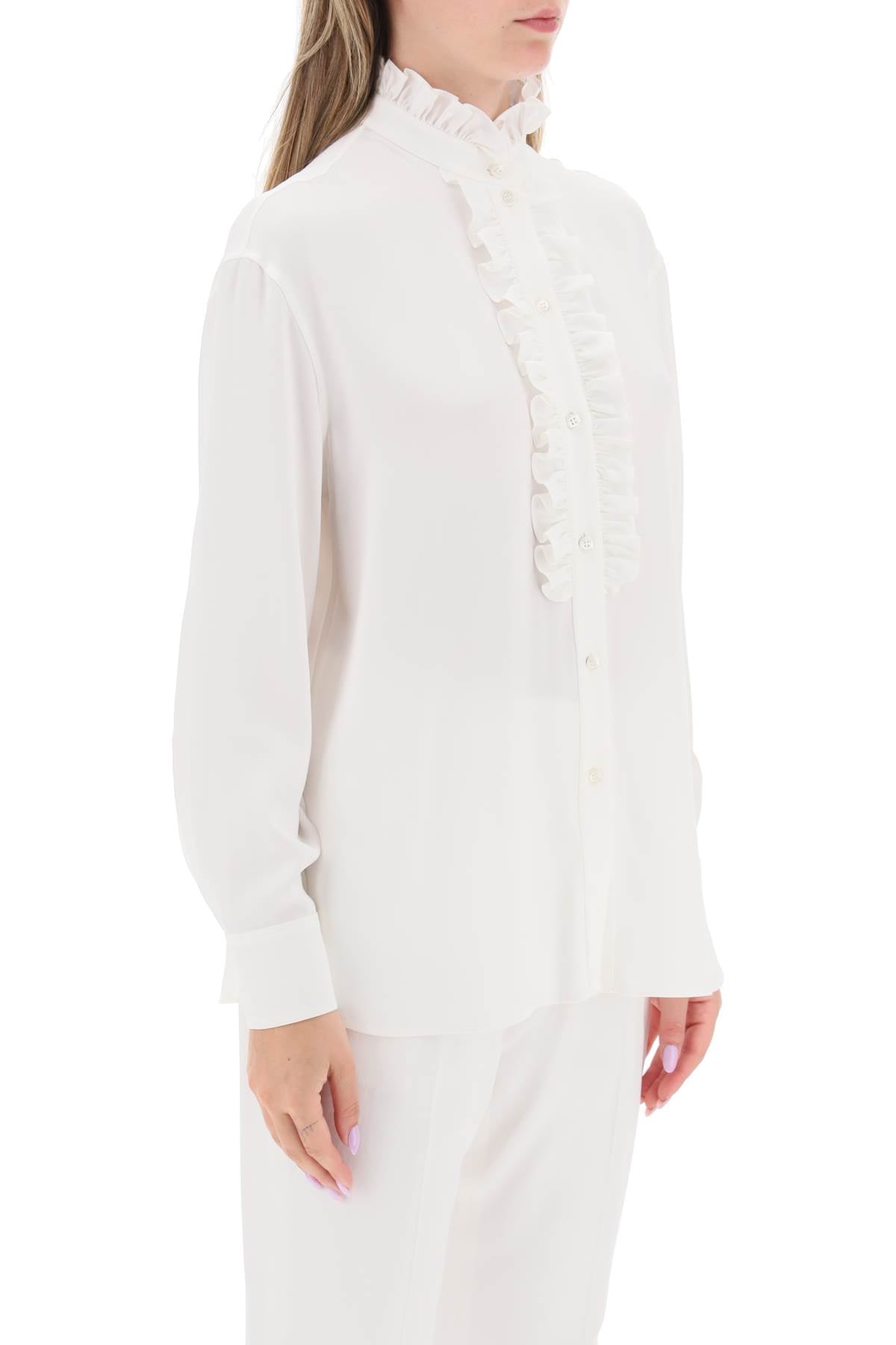 Alexander Mcqueen Alexander mcqueen silk satin shirt with ruffles