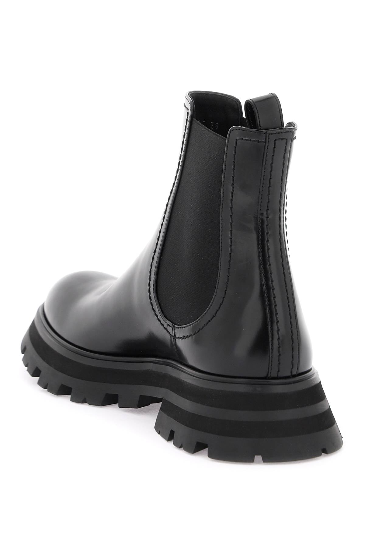 Alexander Mcqueen Alexander mcqueen shiny leather chelsea boots