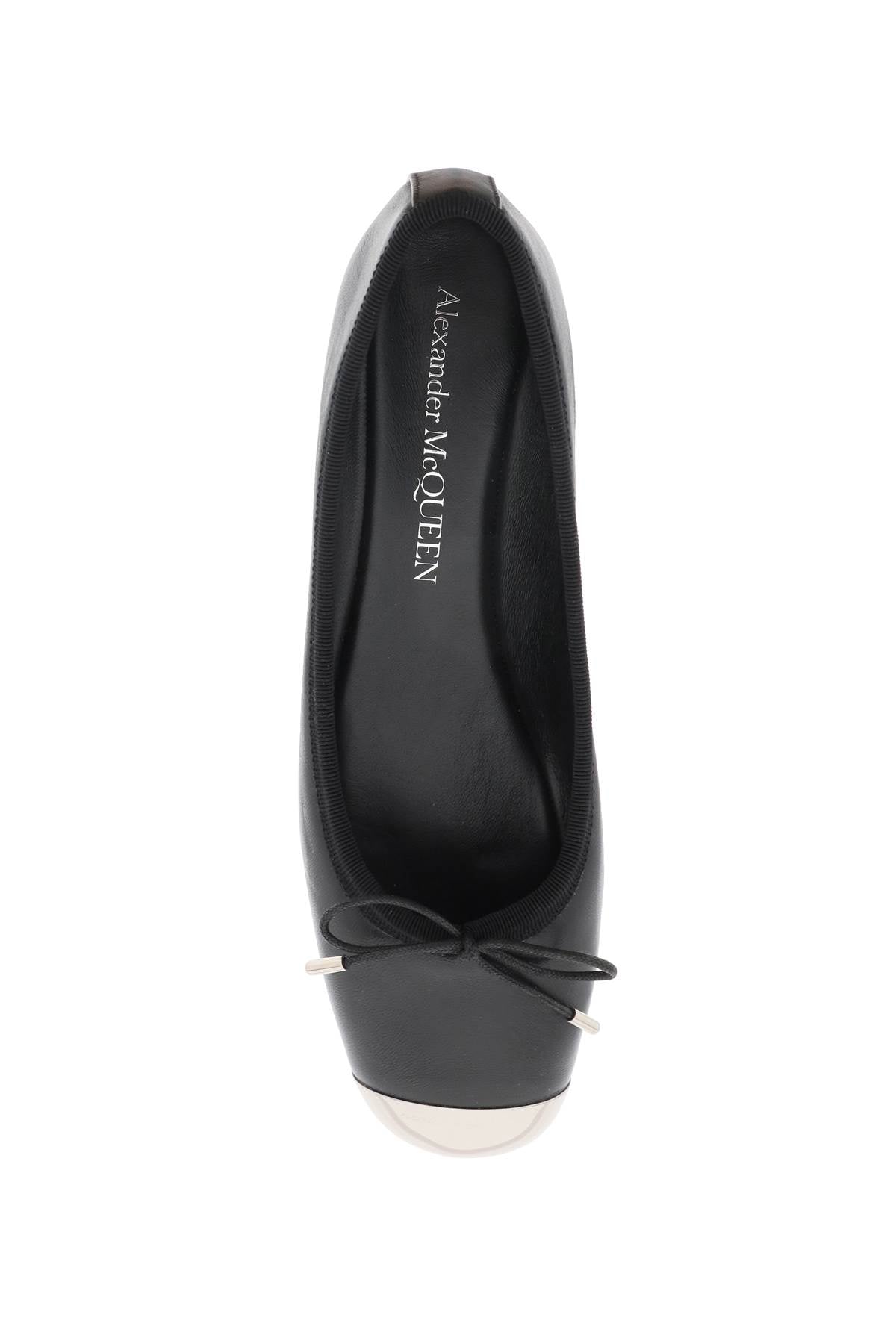 Alexander Mcqueen Alexander mcqueen nappa leather ballet flats with metallic toe