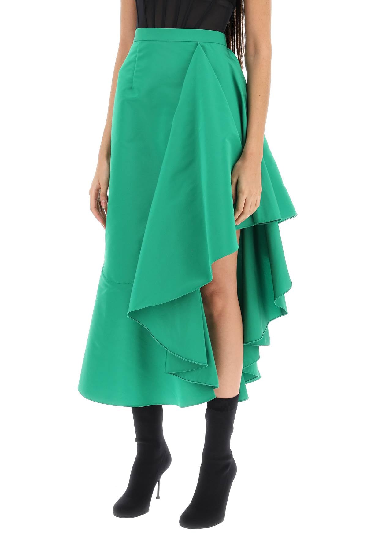 Alexander Mcqueen Alexander mcqueen asymmetric skirt with maxi flounce