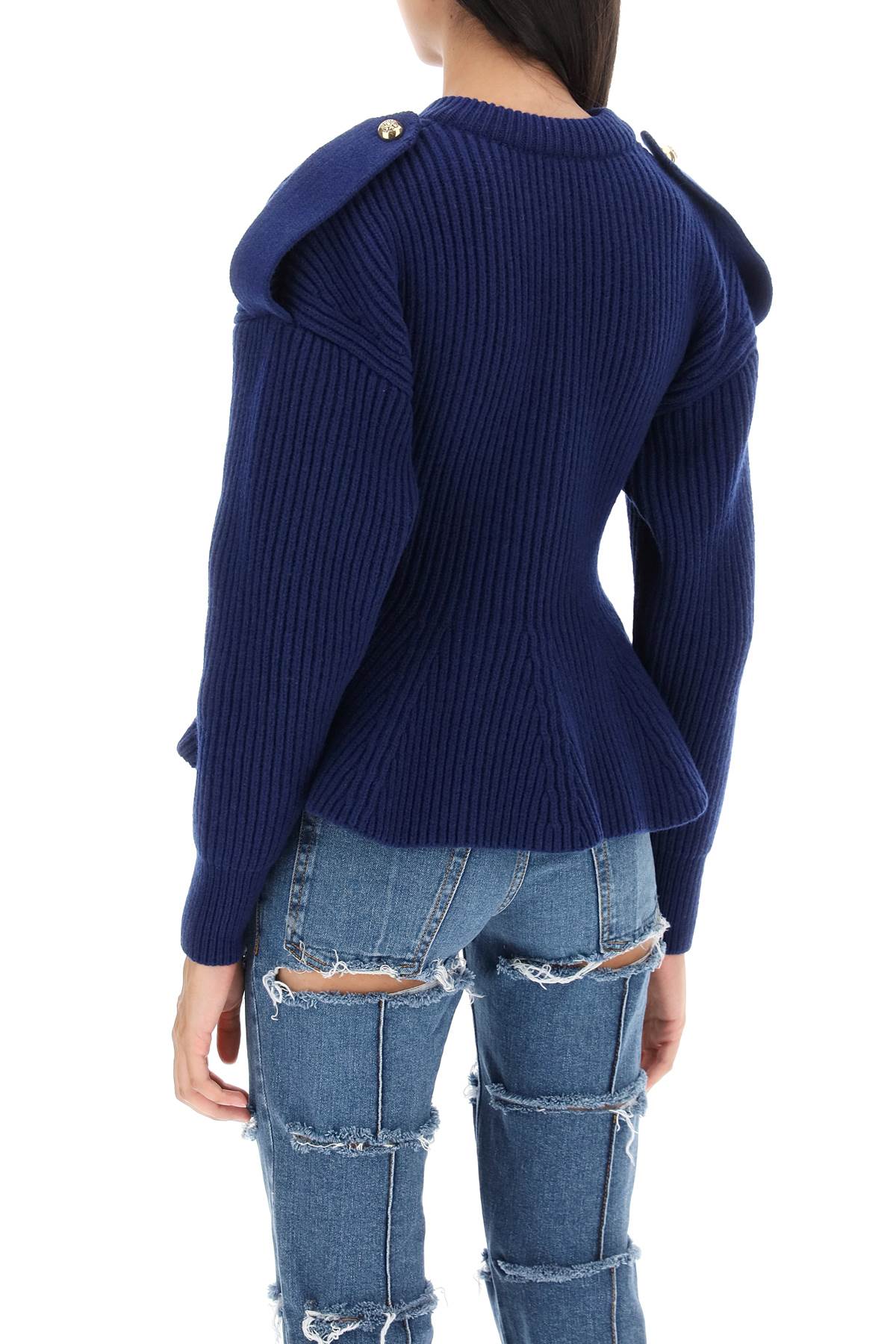 Alexander Mcqueen Alexander mcqueen ribbed peplum cardigan