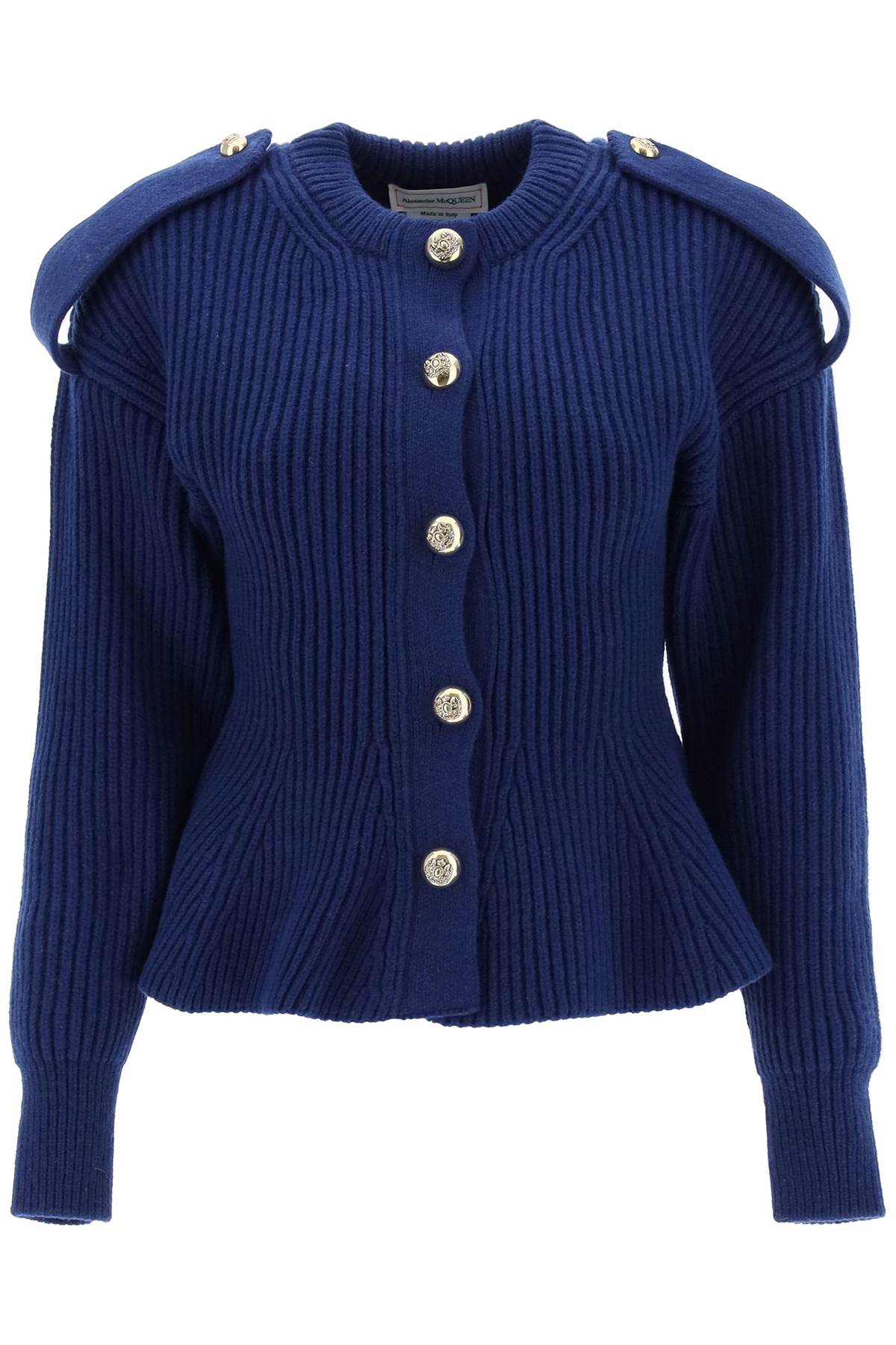 Alexander Mcqueen Alexander mcqueen ribbed peplum cardigan