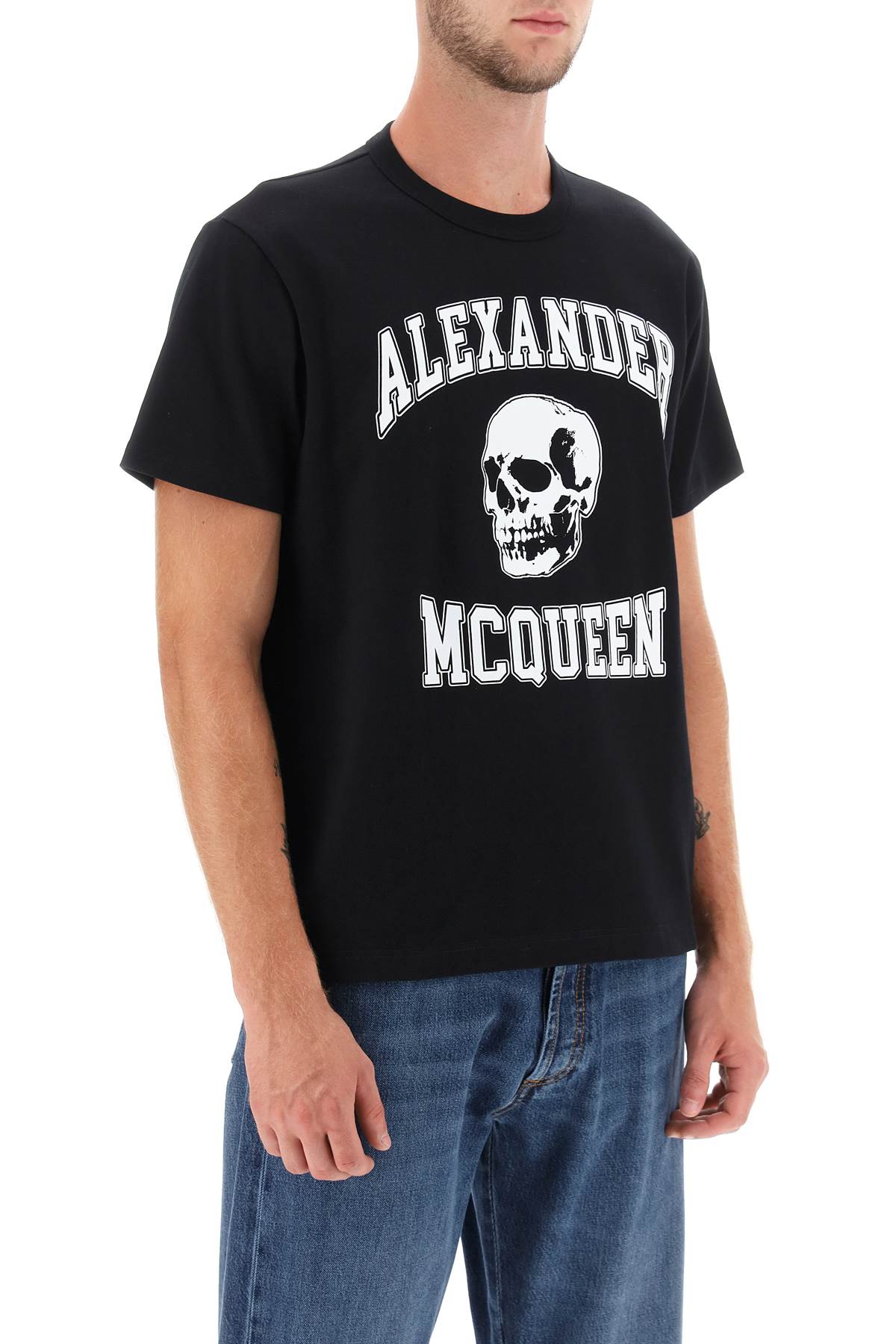 Alexander Mcqueen Alexander mcqueen t-shirt with varsity logo and skull print