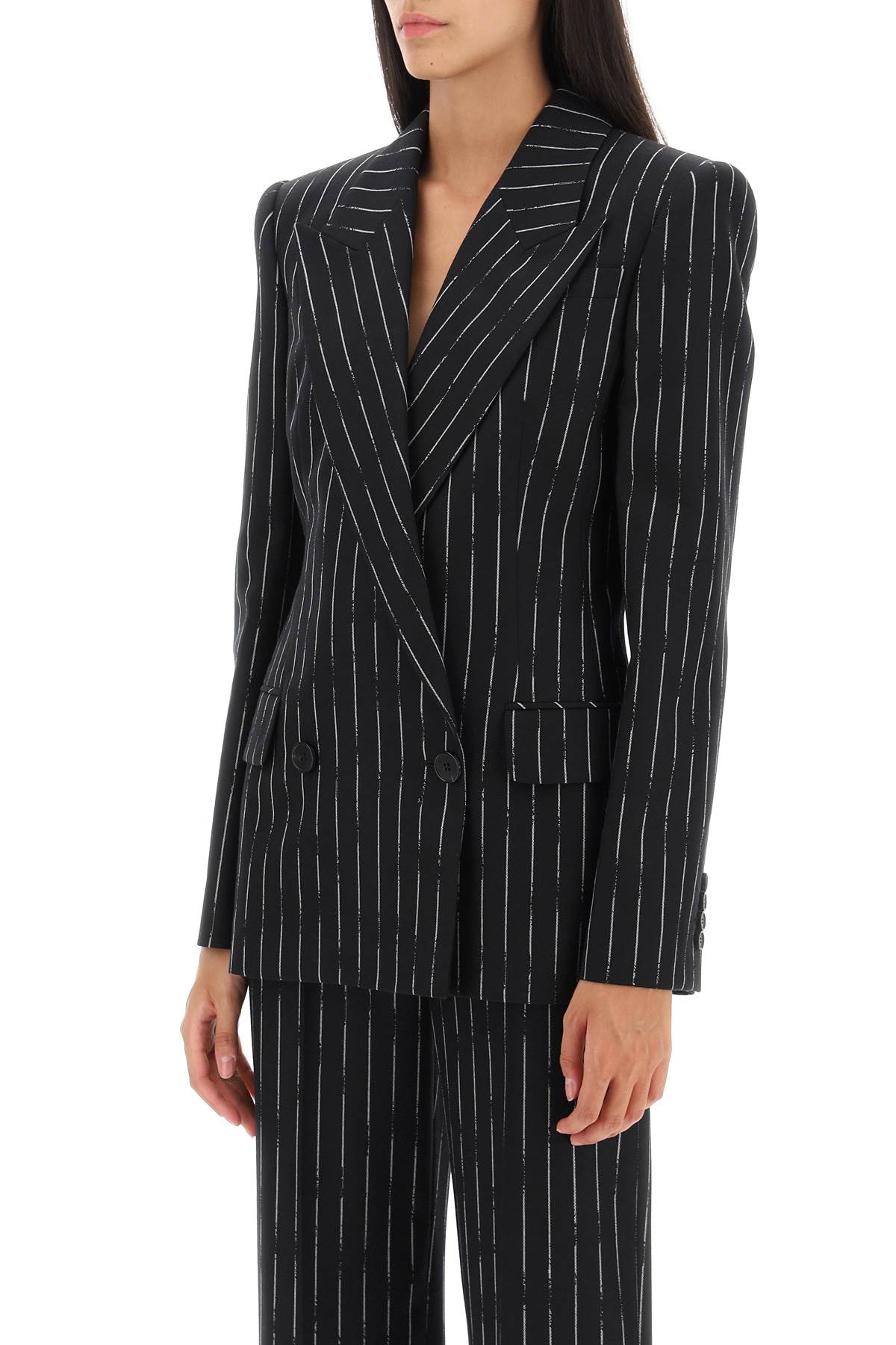 Alexander Mcqueen Alexander mcqueen broken pinstripe jacket