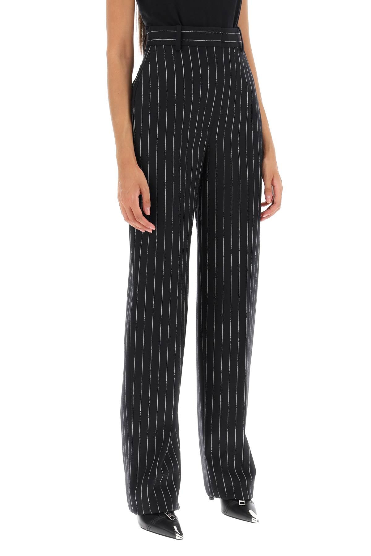 Alexander Mcqueen Alexander mcqueen broken pinstripe trousers