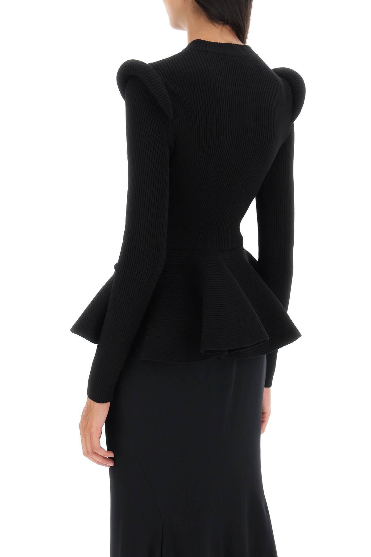 Alexander Mcqueen Alexander mcqueen ribbed peplum sweater