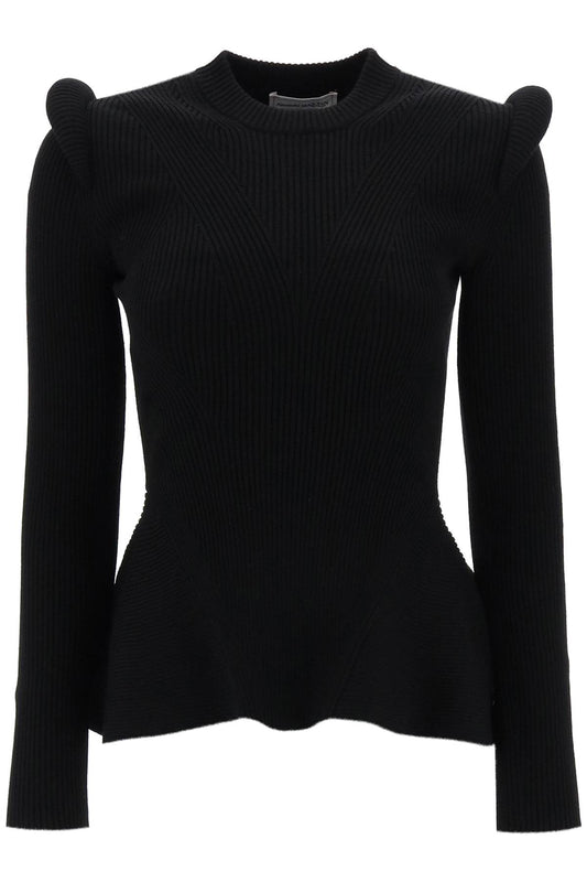 Alexander Mcqueen Alexander mcqueen ribbed peplum sweater