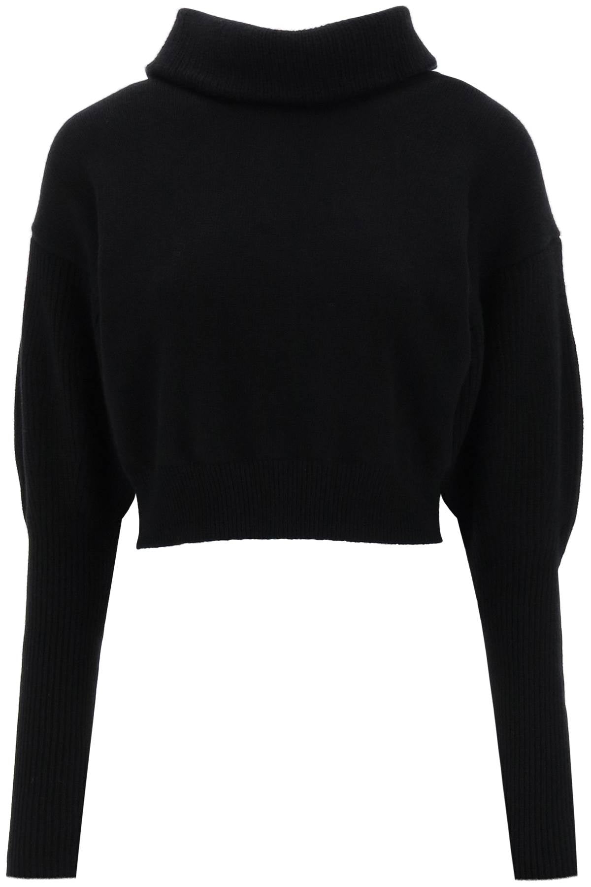 Alexander Mcqueen Alexander mcqueen cropped funnel-neck sweater in wool and cashmere