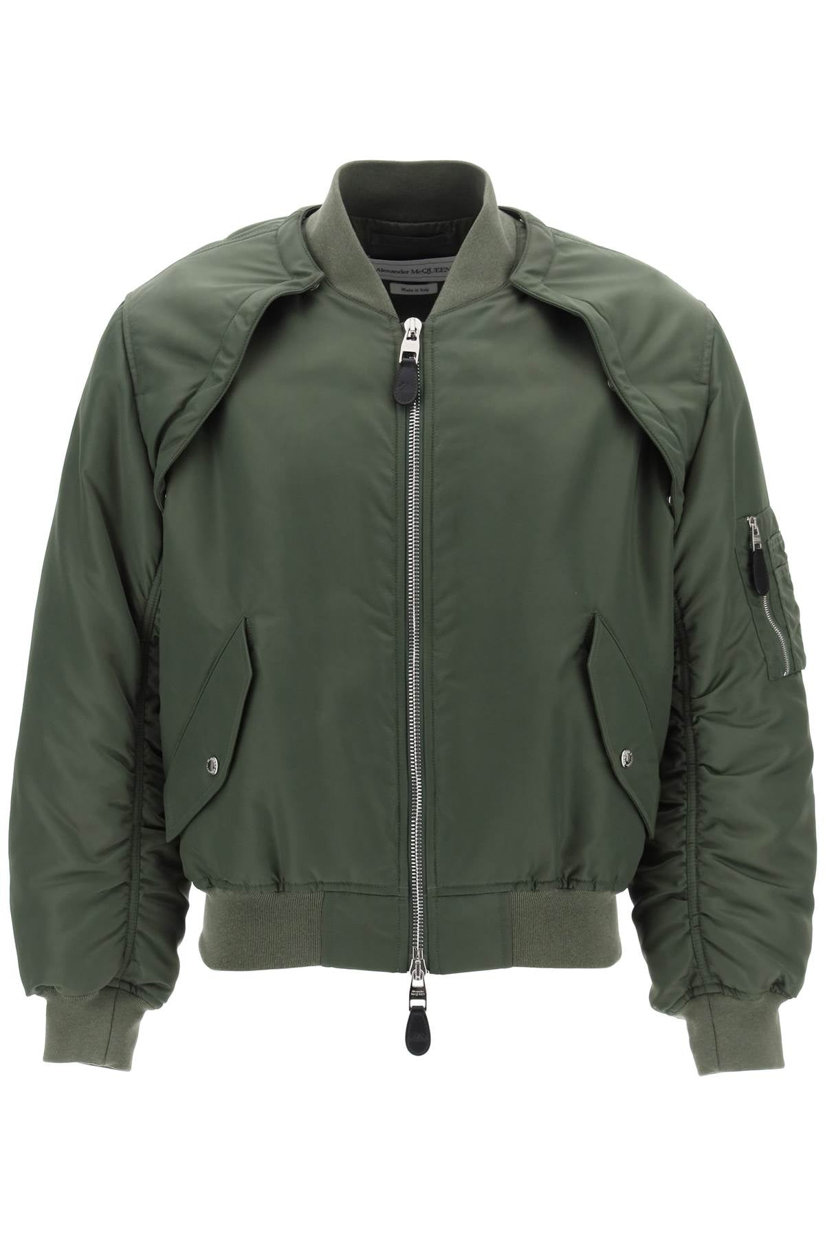 Alexander Mcqueen Alexander mcqueen convertible bomber jacket in nylon satin