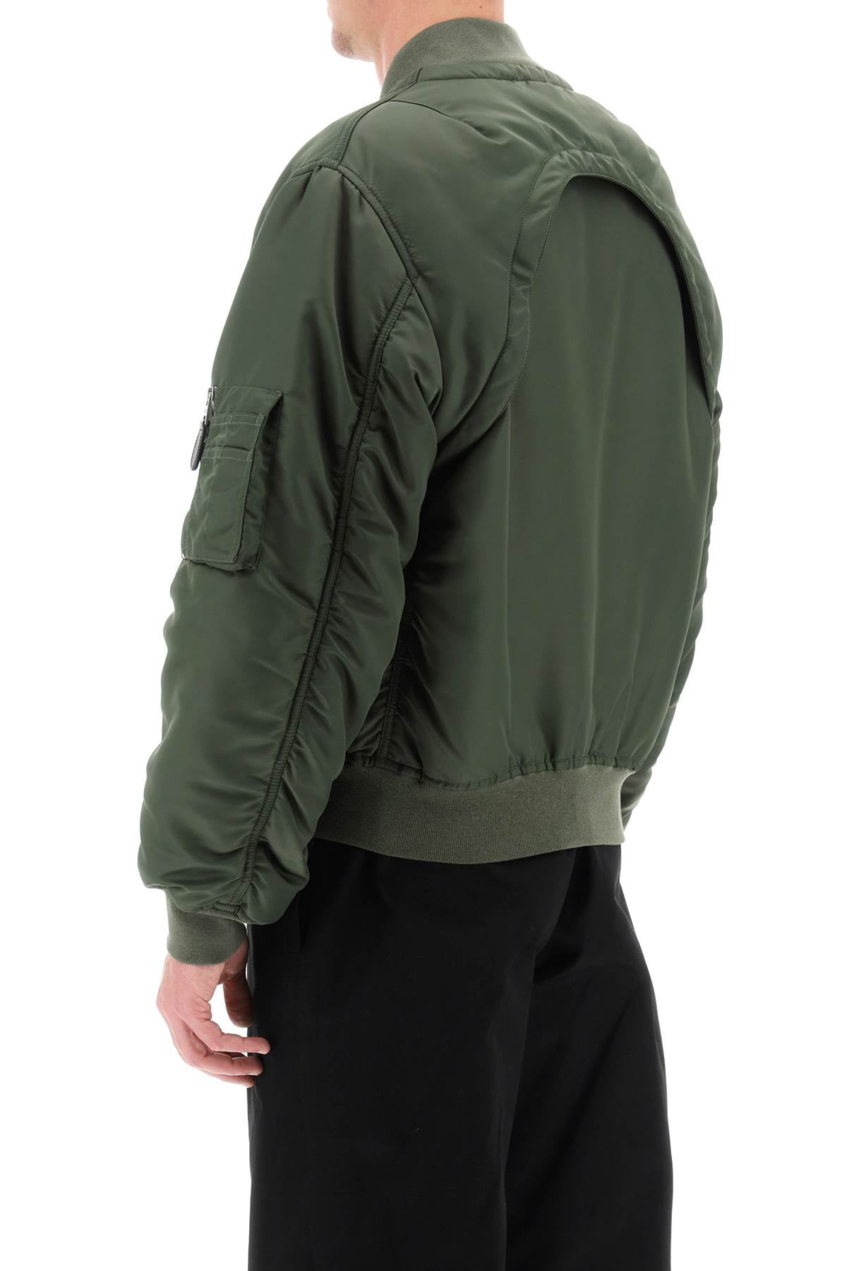 Alexander Mcqueen Alexander mcqueen convertible bomber jacket in nylon satin