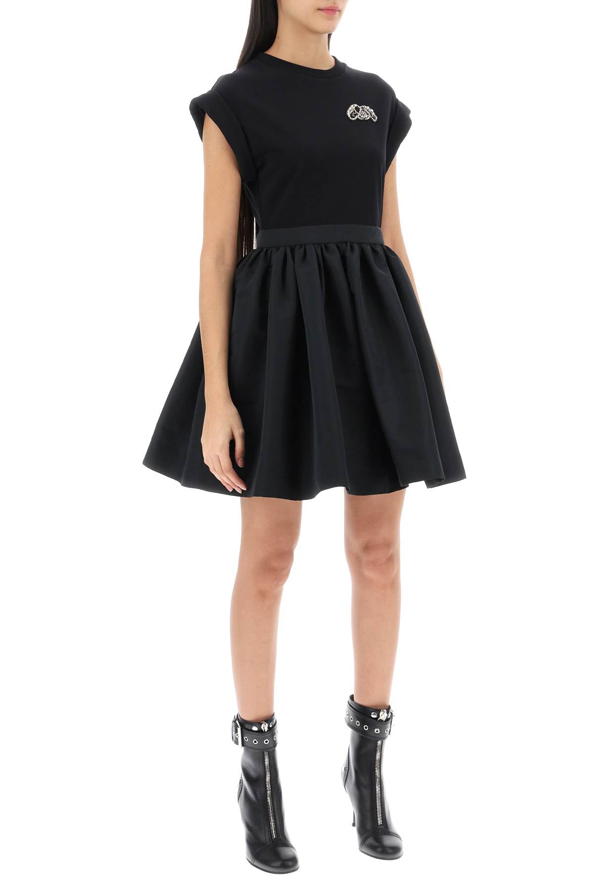 Alexander Mcqueen Alexander mcqueen hybrid mini dress with seal logo