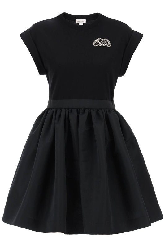 Alexander Mcqueen Alexander mcqueen hybrid mini dress with seal logo