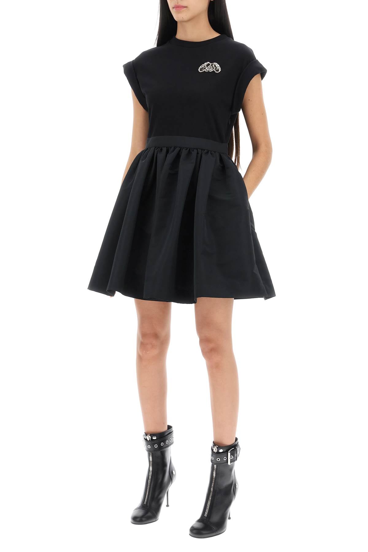 Alexander Mcqueen Alexander mcqueen hybrid mini dress with seal logo