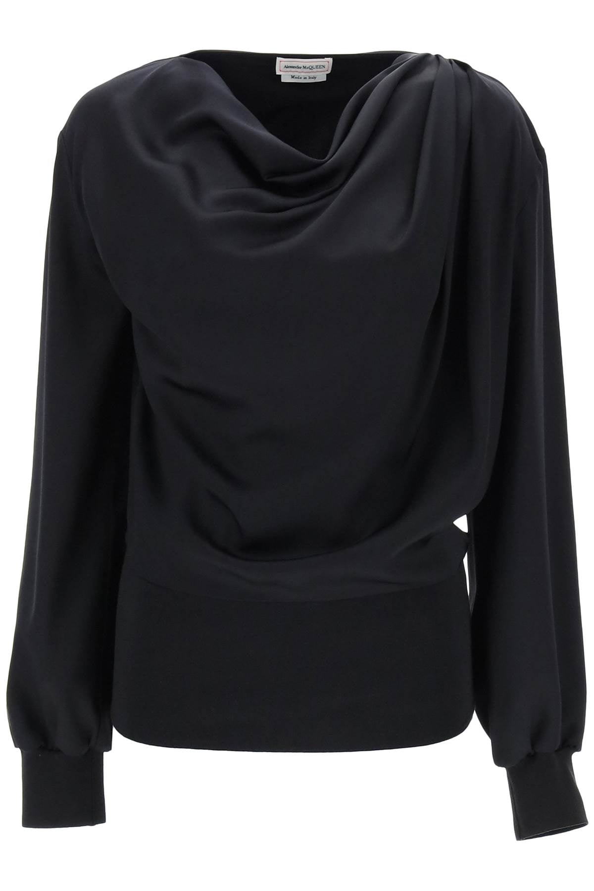 Alexander Mcqueen Alexander mcqueen draped blouse in satin