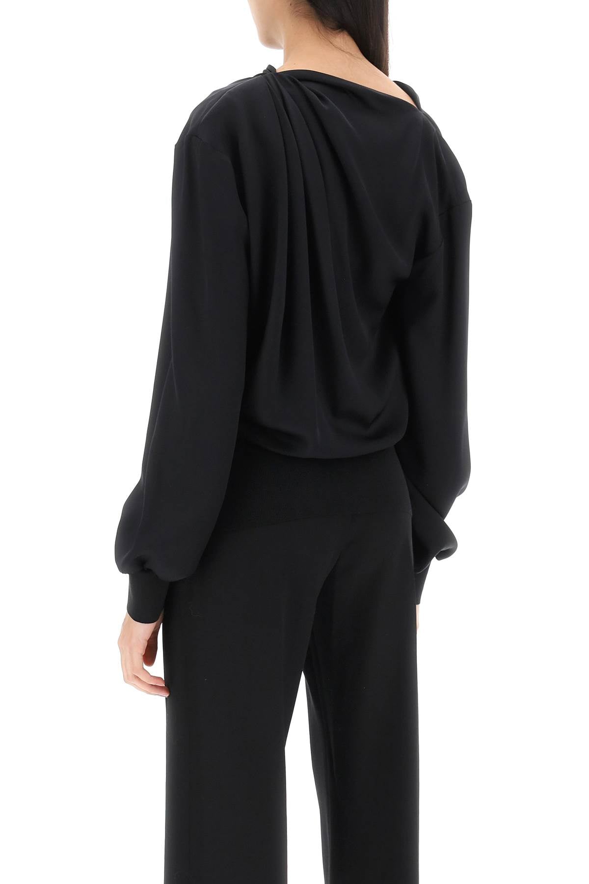 Alexander Mcqueen Alexander mcqueen draped blouse in satin